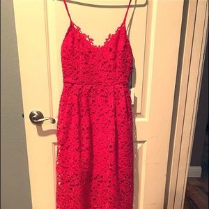 Pink Brighton Lace Midi Dress